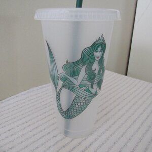 Limited edition Starbucks Siren Cold cup with lid and straw